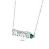 Lab-Created Emerald Zodiac Scorpio Necklace Sterling Silver 18"