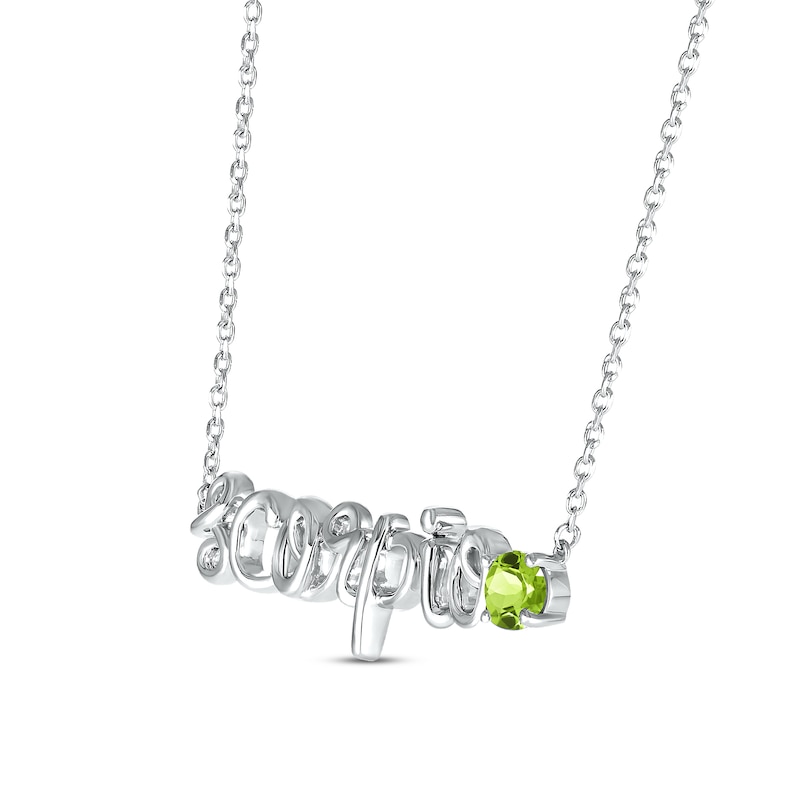 Peridot Zodiac Scorpio Necklace Sterling Silver 18"