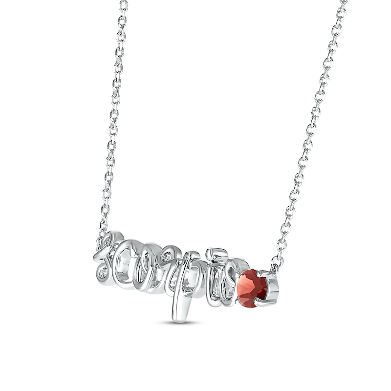 Main Image 2 of Garnet Zodiac Scorpio Necklace Sterling Silver 18&quot;
