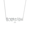 Thumbnail Image 1 of White Lab-Created Sapphire Zodiac Scorpio Necklace 10K White Gold 18"