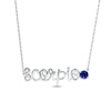 Blue Lab-Created Sapphire Zodiac Scorpio Necklace 10K White Gold 18"