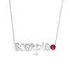 Thumbnail Image 0 of Lab-Created Ruby Zodiac Scorpio Necklace 10K White Gold 18"
