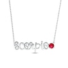 Thumbnail Image 1 of Lab-Created Ruby Zodiac Scorpio Necklace 10K White Gold 18"