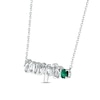 Thumbnail Image 1 of Lab-Created Emerald Zodiac Scorpio Necklace 10K White Gold 18"