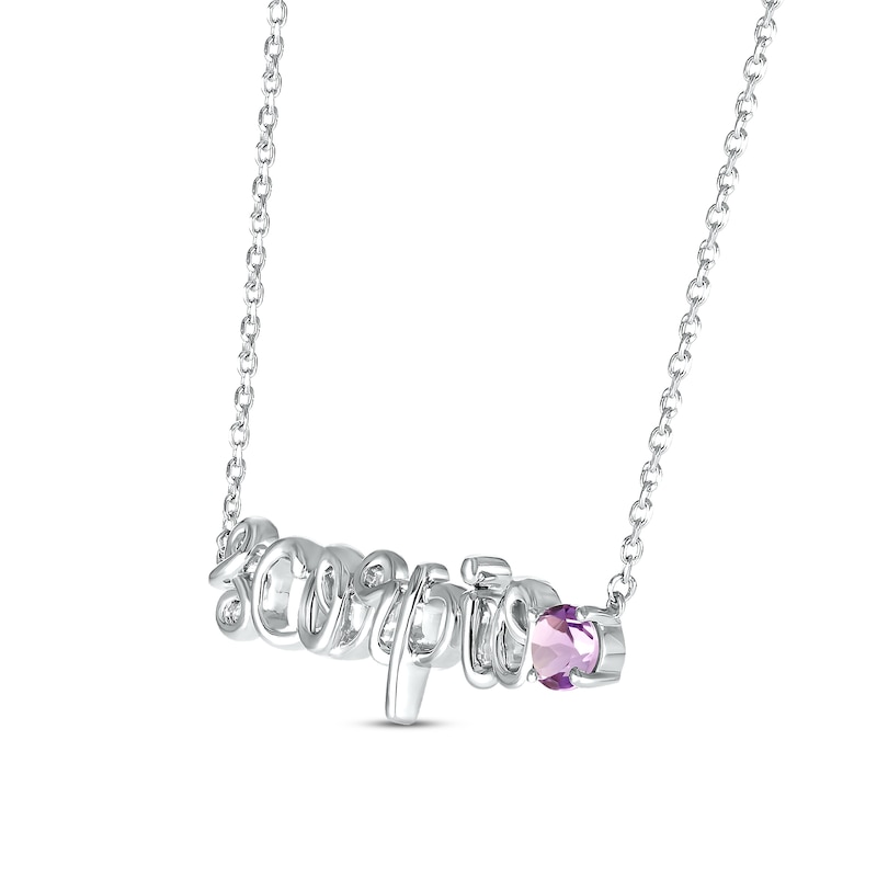 Main Image 2 of Amethyst Zodiac Scorpio Necklace 10K White Gold 18"