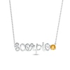 Citrine Zodiac Scorpio Necklace 10K White Gold 18"