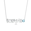 Thumbnail Image 0 of Swiss Blue Topaz Zodiac Scorpio Necklace 10K White Gold 18"