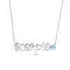 Thumbnail Image 0 of Aquamarine Zodiac Scorpio Necklace 10K White Gold 18"