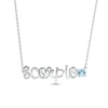 Thumbnail Image 1 of Aquamarine Zodiac Scorpio Necklace 10K White Gold 18"