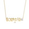 White Lab-Created Sapphire Zodiac Scorpio Necklace 10K Yellow Gold 18"