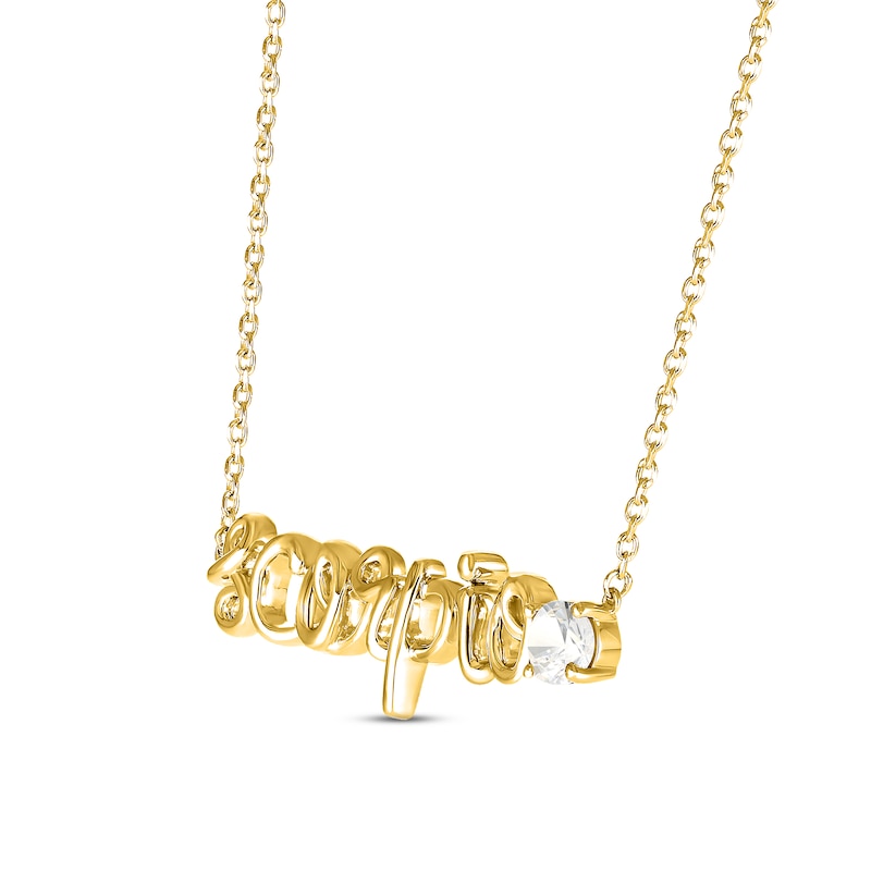 Main Image 2 of White Lab-Created Sapphire Zodiac Scorpio Necklace 10K Yellow Gold 18"