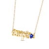 Thumbnail Image 2 of Blue Lab-Created Sapphire Zodiac Scorpio Necklace 10K Yellow Gold 18"