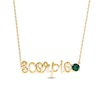 Thumbnail Image 0 of Lab-Created Emerald Zodiac Scorpio Necklace 10K Yellow Gold 18"