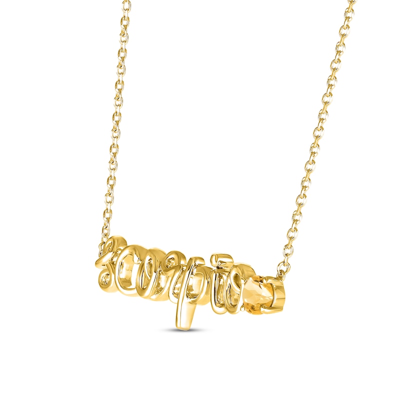 Citrine Zodiac Scorpio Necklace 10K Yellow Gold 18"