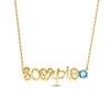 Thumbnail Image 0 of Swiss Blue Topaz Zodiac Scorpio Necklace 10K Yellow Gold 18"