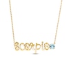 Aquamarine Zodiac Scorpio Necklace 10K Yellow Gold 18"