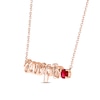 Thumbnail Image 1 of Lab-Created Ruby Zodiac Scorpio Necklace 10K Rose Gold 18"