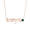Thumbnail Image 1 of Lab-Created Emerald Zodiac Scorpio Necklace 10K Rose Gold 18&quot;