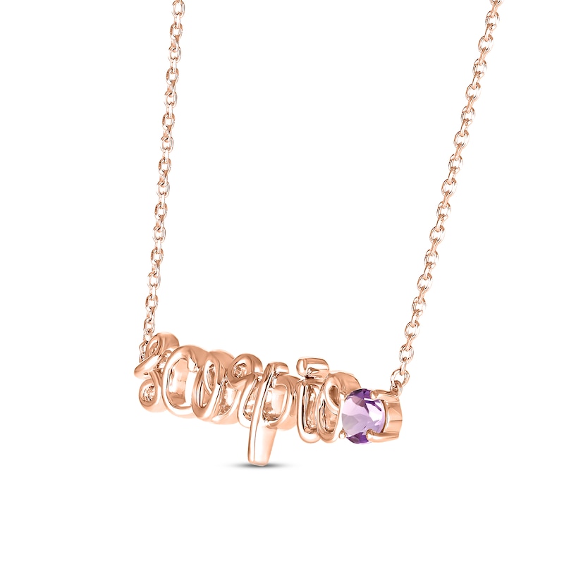 Main Image 2 of Amethyst Zodiac Scorpio Necklace 10K Rose Gold 18"