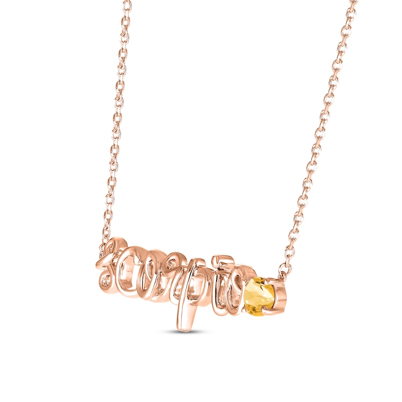 Main Image 2 of Citrine Zodiac Scorpio Necklace 10K Rose Gold 18&quot;