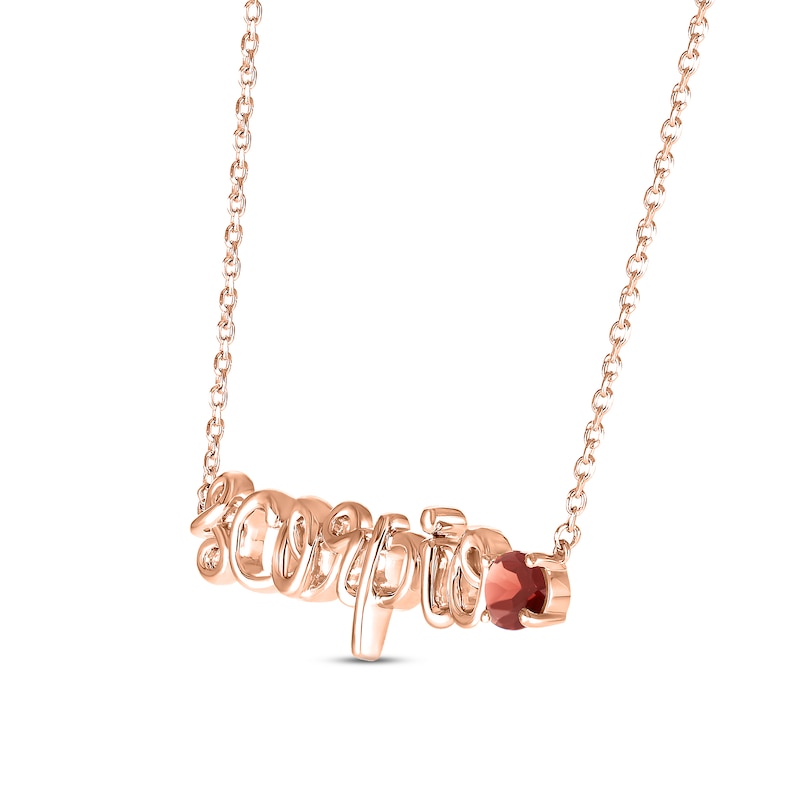 Main Image 2 of Garnet Zodiac Scorpio Necklace 10K Rose Gold 18&quot;