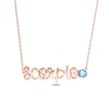 Swiss Blue Topaz Zodiac Scorpio Necklace 10K Rose Gold 18"
