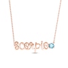 Thumbnail Image 0 of Swiss Blue Topaz Zodiac Scorpio Necklace 10K Rose Gold 18"