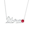 Thumbnail Image 1 of Lab-Created Ruby Zodiac Libra Necklace 10K White Gold 18&quot;