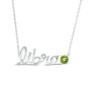 Thumbnail Image 0 of Peridot Zodiac Libra Necklace 10K White Gold 18"