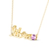 Thumbnail Image 1 of Amethyst Zodiac Libra Necklace 10K Yellow Gold 18"