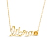Thumbnail Image 1 of Citrine Zodiac Libra Necklace 10K Yellow Gold 18&quot;