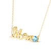 Thumbnail Image 2 of Swiss Blue Topaz Zodiac Libra Necklace 10K Yellow Gold 18&quot;