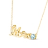 Thumbnail Image 2 of Aquamarine Zodiac Libra Necklace 10K Yellow Gold 18"