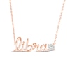 Thumbnail Image 1 of White Lab-Created Sapphire Zodiac Libra Necklace 10K Rose Gold 18&quot;