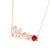 Thumbnail Image 1 of Lab-Created Ruby Zodiac Libra Necklace 10K Rose Gold 18"
