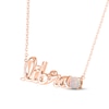 Thumbnail Image 1 of Lab-Created Opal Zodiac Libra Necklace 10K Rose Gold 18"