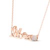 Thumbnail Image 2 of Lab-Created Opal Zodiac Libra Necklace 10K Rose Gold 18&quot;
