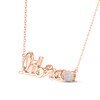 Thumbnail Image 1 of Lab-Created Opal Zodiac Libra Necklace 10K Rose Gold 18"