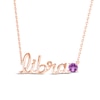 Thumbnail Image 1 of Amethyst Zodiac Libra Necklace 10K Rose Gold 18&quot;