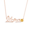 Thumbnail Image 1 of Citrine Zodiac Libra Necklace 10K Rose Gold 18&quot;