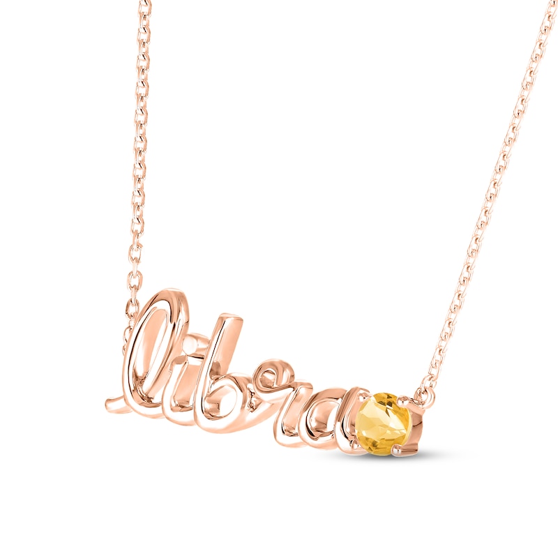 Main Image 2 of Citrine Zodiac Libra Necklace 10K Rose Gold 18&quot;