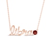 Thumbnail Image 1 of Garnet Zodiac Libra Necklace 10K Rose Gold 18&quot;