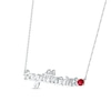 Lab-Created Ruby Zodiac Sagittarius Necklace Sterling Silver 18"