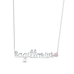 Lab-Created Opal Zodiac Sagittarius Necklace Sterling Silver 18"