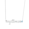 Thumbnail Image 1 of Swiss Blue Topaz Zodiac Sagittarius Necklace Sterling Silver 18&quot;