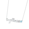 Thumbnail Image 1 of Swiss Blue Topaz Zodiac Sagittarius Necklace Sterling Silver 18"