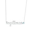 Thumbnail Image 1 of Aquamarine Zodiac Sagittarius Necklace Sterling Silver 18&quot;