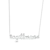 Thumbnail Image 1 of White Lab-Created Sapphire Zodiac Sagittarius Necklace 10K White Gold 18"