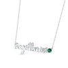 Thumbnail Image 2 of Lab-Created Emerald Zodiac Sagittarius Necklace 10K White Gold 18&quot;