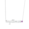 Thumbnail Image 1 of Amethyst Zodiac Sagittarius Necklace 10K White Gold 18"